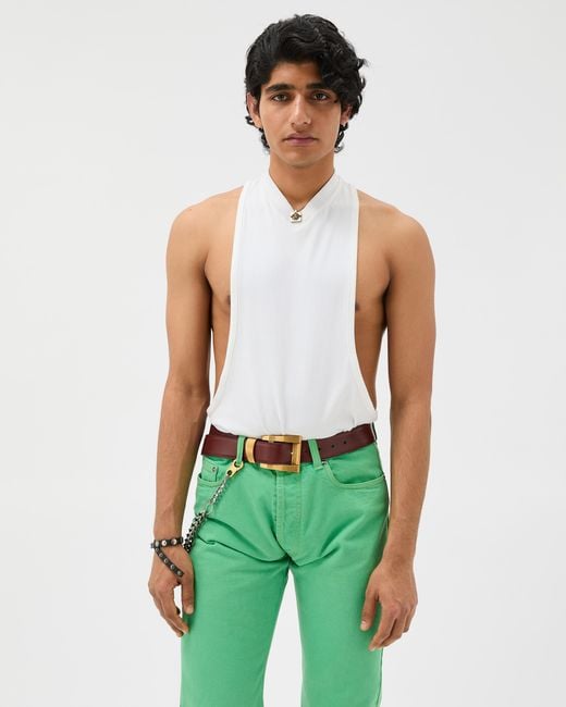 Versace White Stretch Cotton-Jersey Tank Top for men