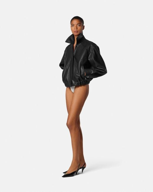 Versace Black Leather Blouson