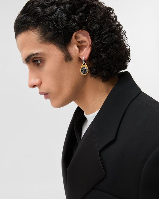 Versace Metallic Medusa Earrings for men
