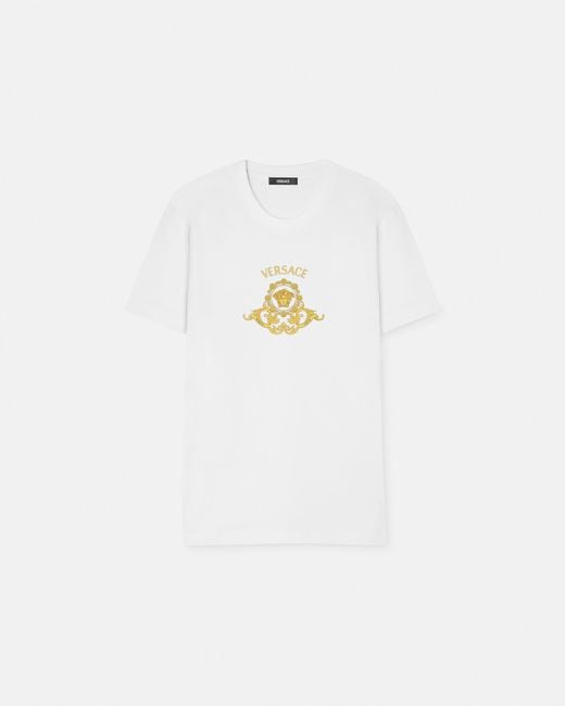 Versace White Printed Cotton-Jersey Slim T-Shirt for men
