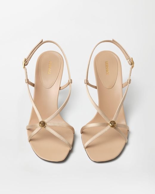 Versace Natural Valentina Satin Sandals 80 Mm