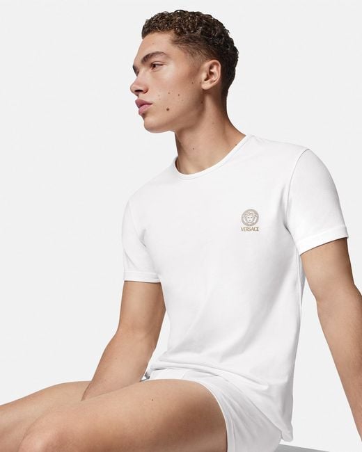 Versace Black Lot De Deux Maillots De Corps Medusa for men