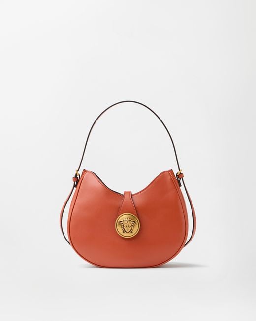 Versace Red Emblème Nappa Hobo Bag