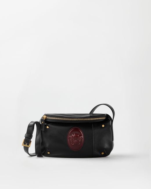 Versace Black Lou Nappa Mini Shoulder Bag