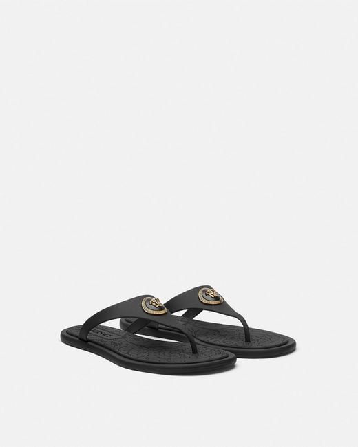 Versace White Alia Rubber Flat Sandals