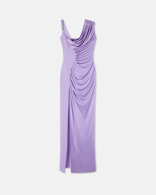 Versace Purple Medusa '95 Draped Gown
