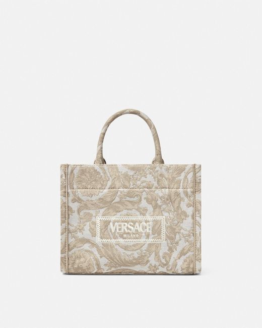 Versace Natural Barocco Athena Small Tote Bag