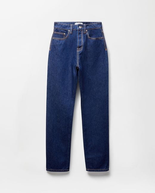 Versace Blue High-Waist Straight Jeans