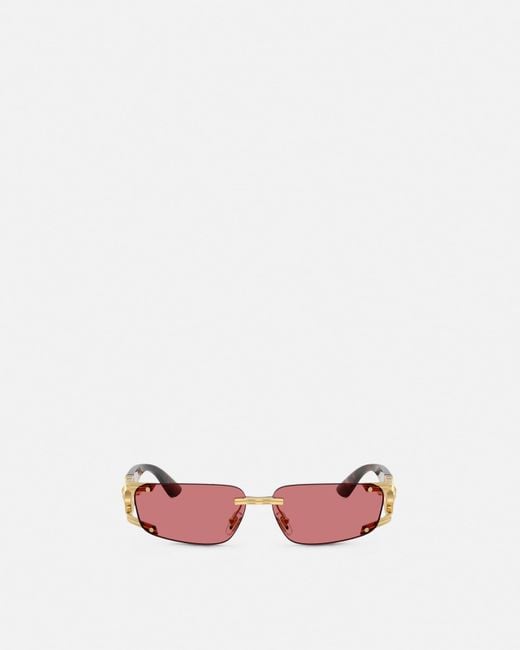 Versace Pink Medusa Honor Rectangular Sunglasses for men