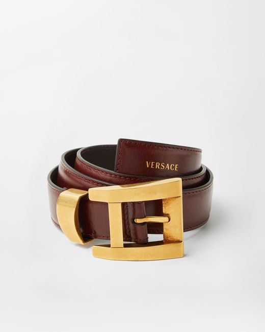Versace Brown Leather Belt 3 Cm