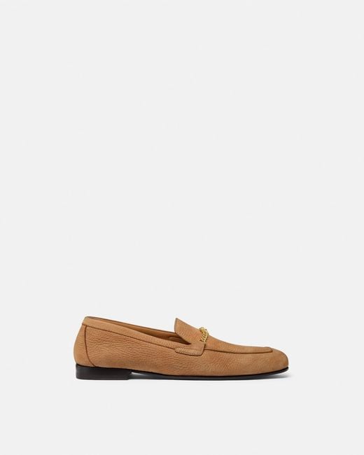Versace White Medusa Nabuck Loafers for men