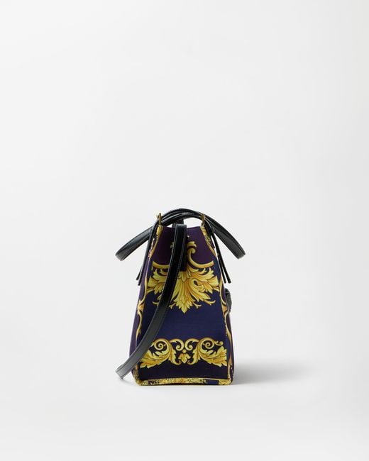 Versace Blue Rivière Printed Canvas Tote