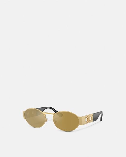 Versace Metallic Medusa Deco Oval Sunglasses for men