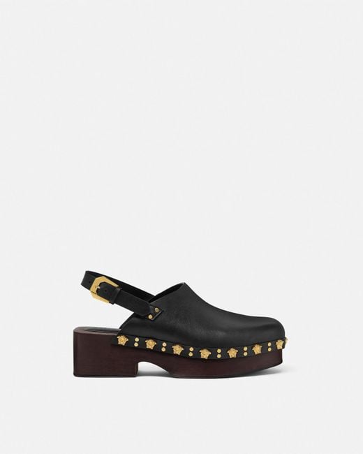 Versace Clogs Mit Nieten Stack in White für Herren