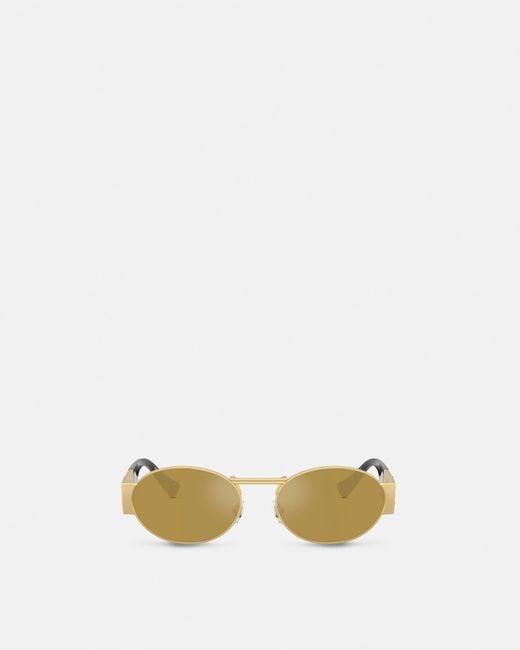 Versace Metallic Medusa Deco Oval Sunglasses for men