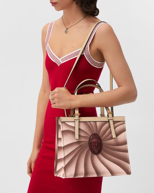 Versace Pink Rivière Printed Canvas Tote