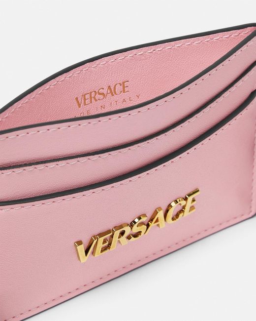 Versace Pink Tag Leather Card Holder