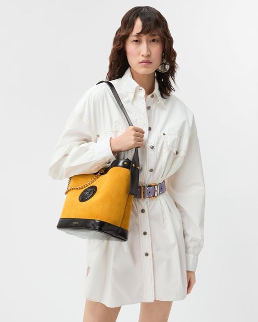 Pivot Borsa A Secchiello Piccola di Versace in Orange