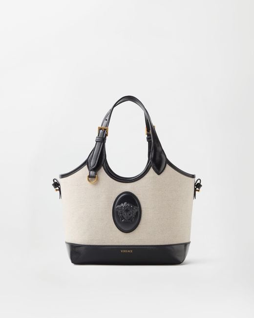 Versace White Rivière Small Canvas Tote