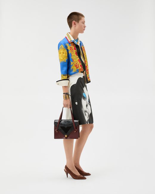 Versace White Severine Python-Effect Leather Shoulder Bag