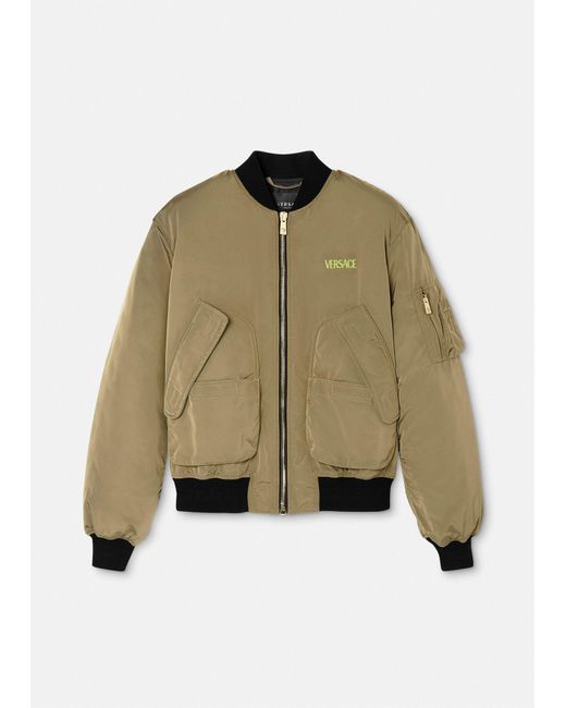 Versace Le Maschere Bomber Jacket in Natural for Men | Lyst