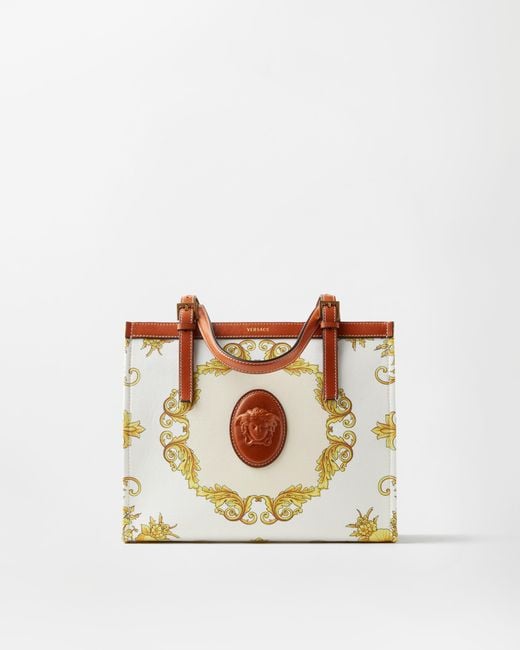 Versace White Rivière Printed Canvas Tote