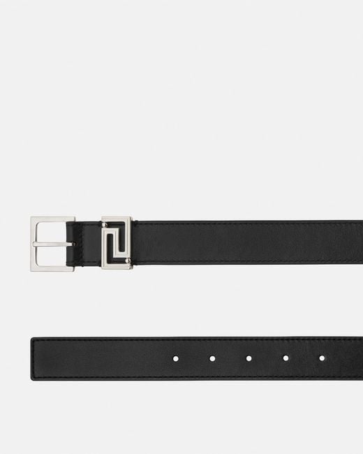 Versace White Greca Leather Belt 1.2" for men