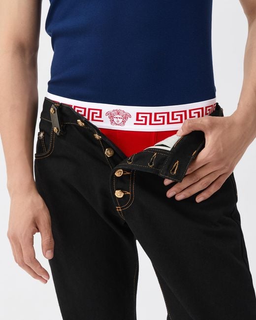 Versace Red Cotton-Jersey Briefs for men
