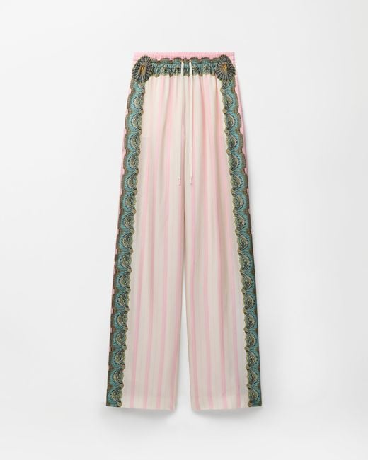 Versace Natural Printed Silk Twill Pajama-Style Pants