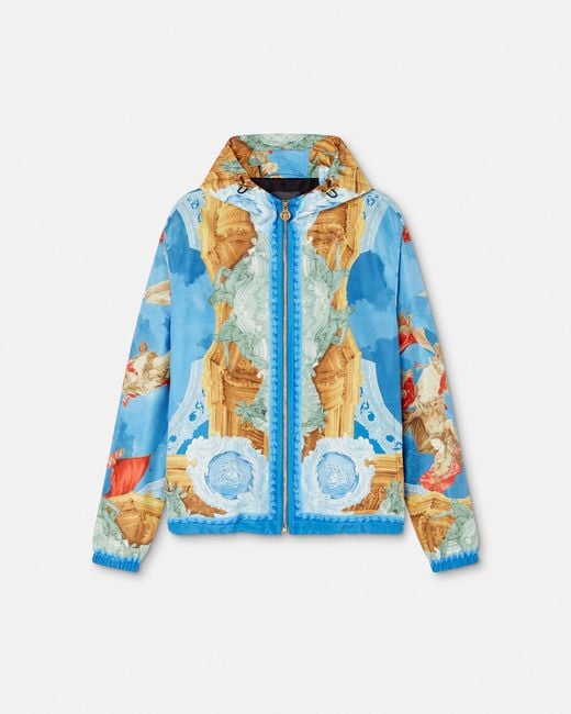 Versace Blue Printed Windbreaker for men