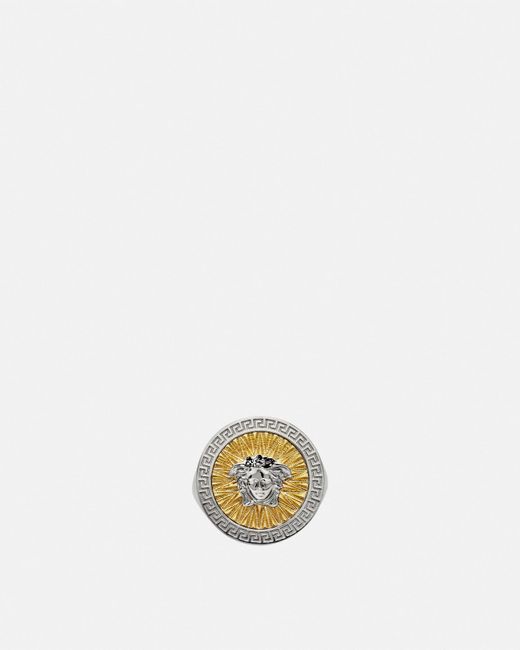 Versace White Crystal Icon Ring for men