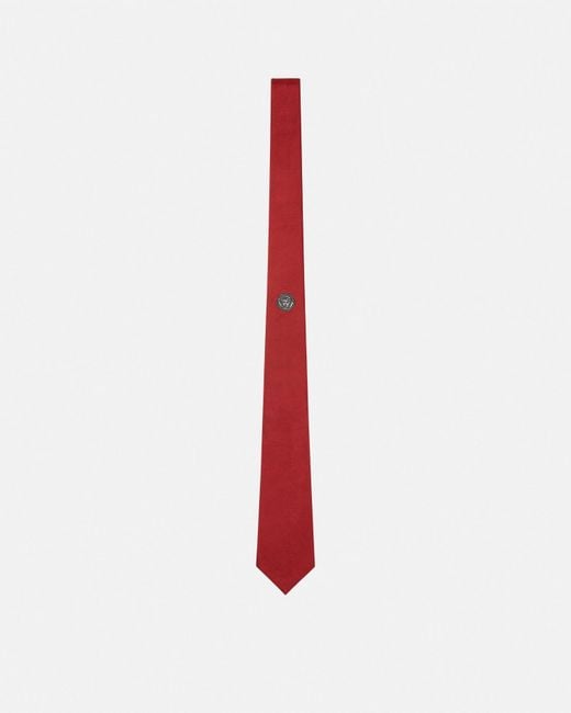 Versace White Medusa Silk Tie for men