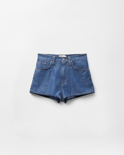 Versace Blue Chambray Denim Mini Shorts