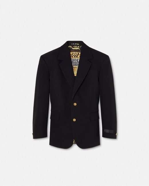 Versace Black Tailored Wool Jacket for men