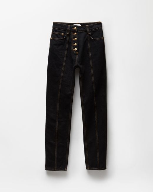 Versace Black High Waist Straight Jeans
