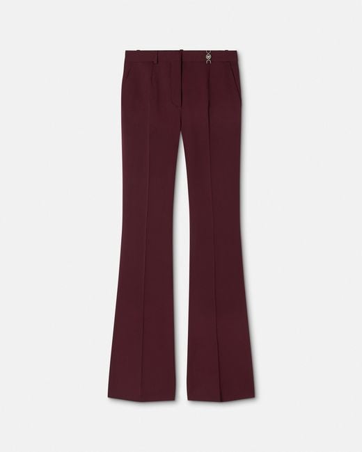Versace Red Wool-Blend Formal Pants