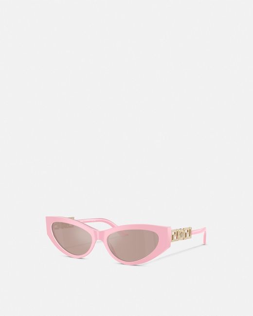 Versace Pink Greca Strass Cat-eye Sunglasses