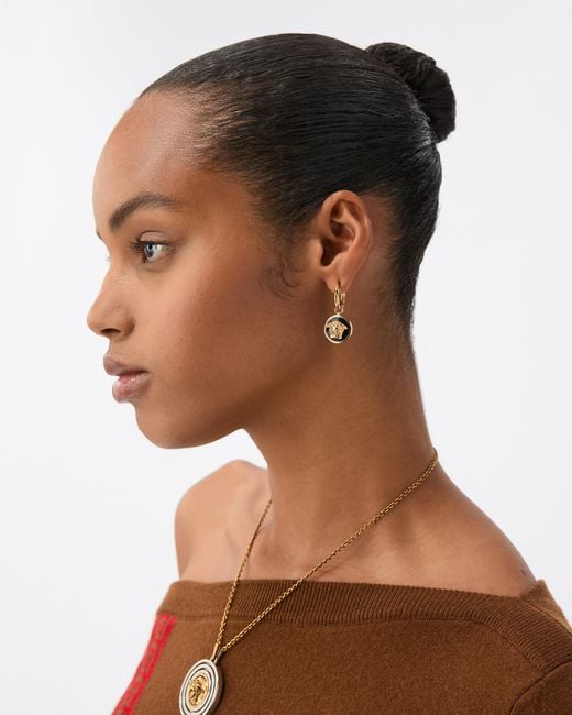 Versace White Medusa Earrings