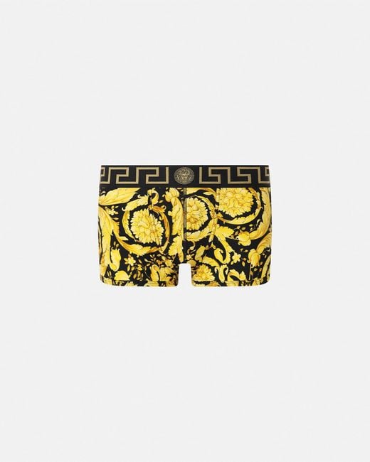 Versace White Printed Jacquard Cotton-Jersey Trunks for men