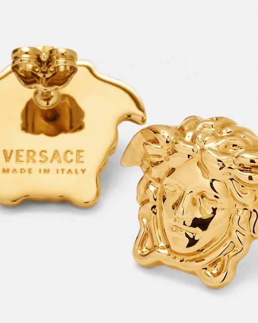 Orecchini A Bottone La Medusa di Versace in Metallic