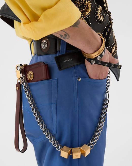 Versace Metallic Chains Keychain for men