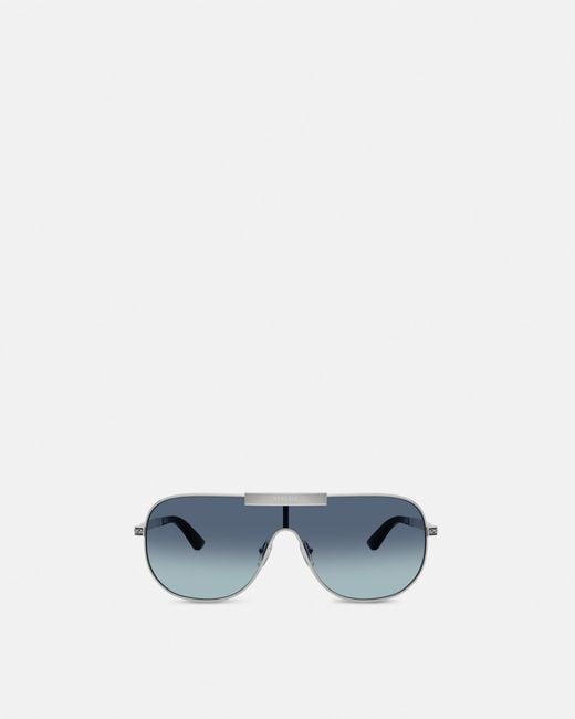 Versace Blue Greca Flow Mask Sunglasses for men