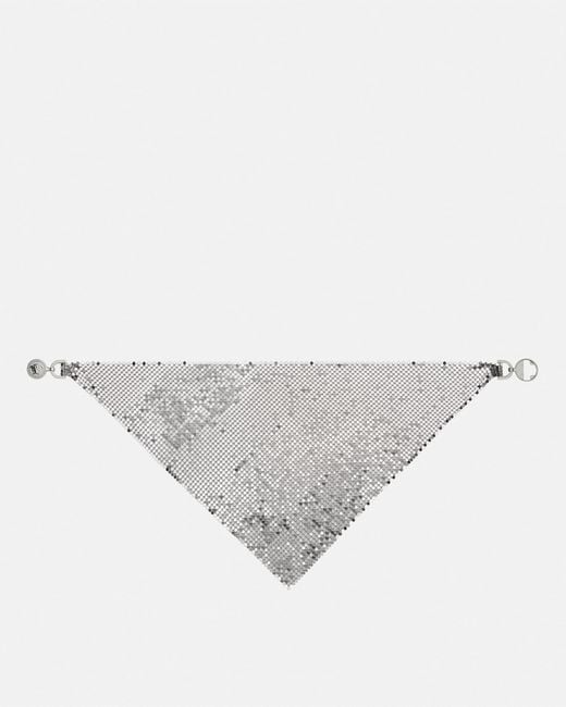 Versace White Metal Mesh Bandana Necklace