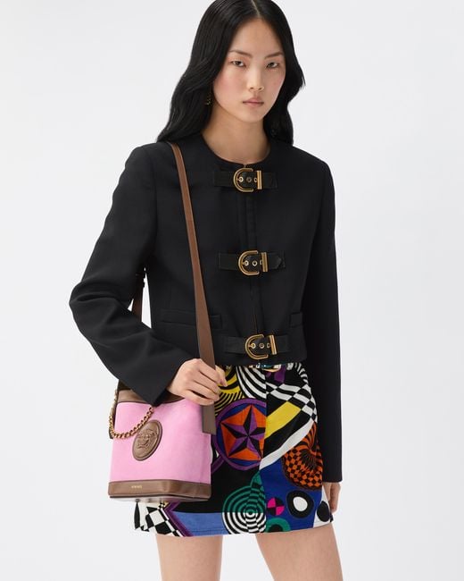 Versace Black Natté Wool Crop Jacket
