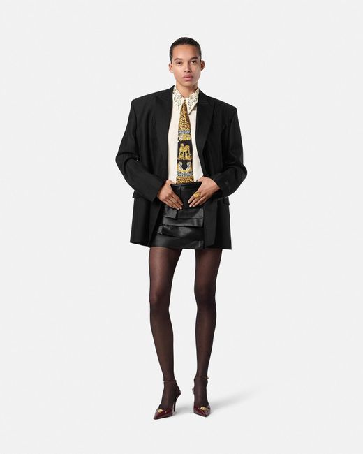 Versace White Oberteil Aus Envers-Satin Mit Nieten