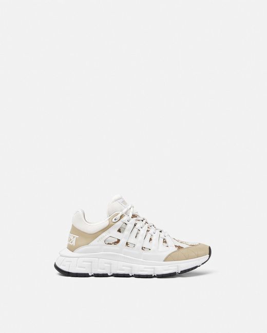 Versace White Barocco Jacquard Trigreca Sneakers for men