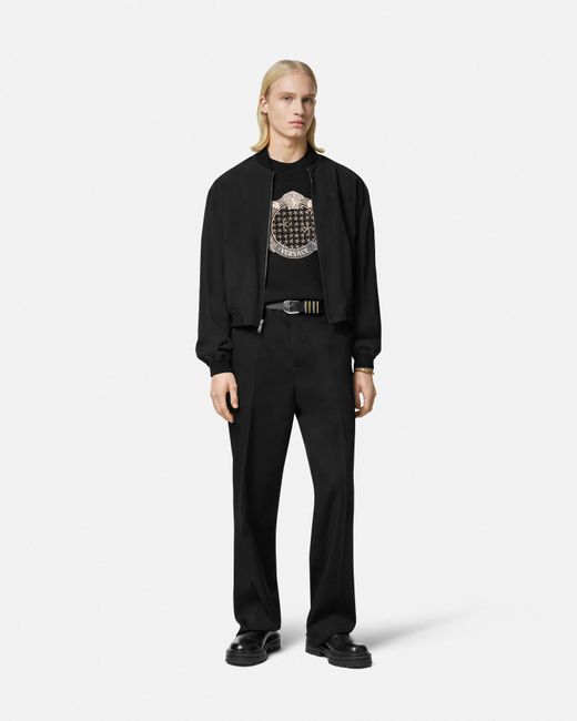 Versace Black Crystal Starfish Blason T-shirt for men