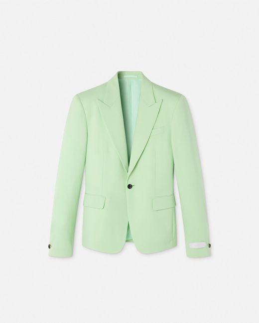 Versace Green Wool Single-breasted Blazer for men
