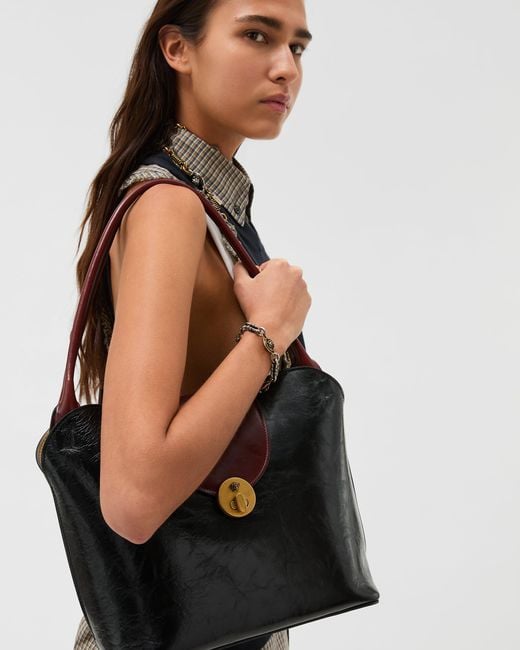 Versace Black Vivian Leather Shoulder Bag