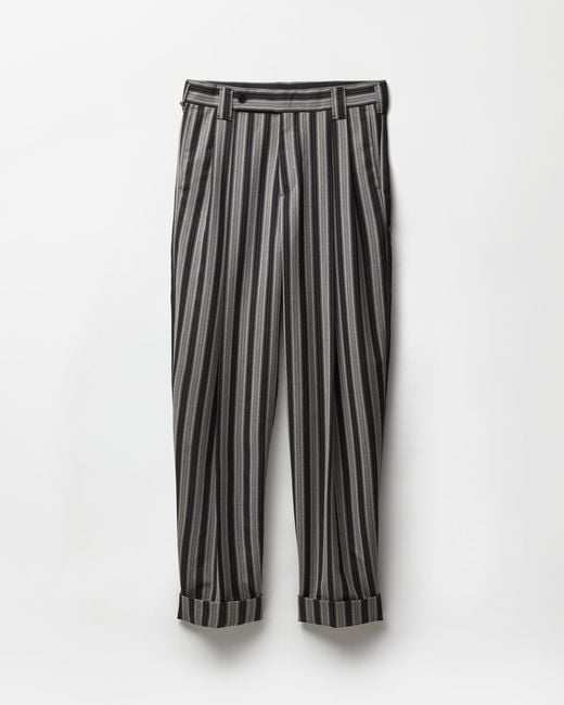 Versace Multicolor Pinstripe Wool Oversized Pants for men